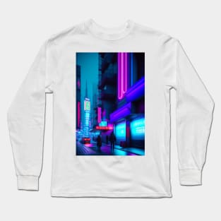 Neon Nightscape Tokyo Long Sleeve T-Shirt